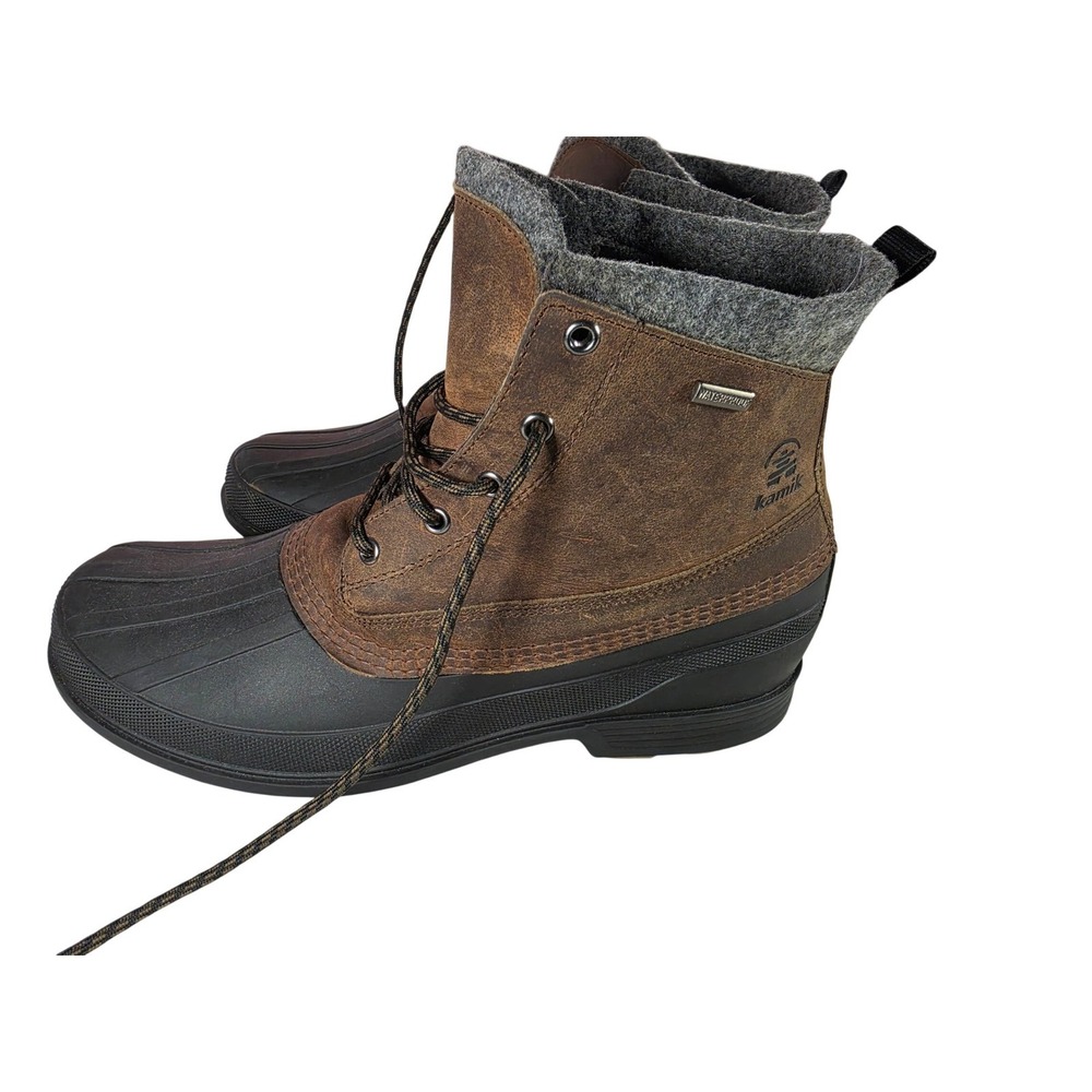 Kamik Lawrence M Mens Brown Waterproof Insulated Winter Duck Boots Size 12